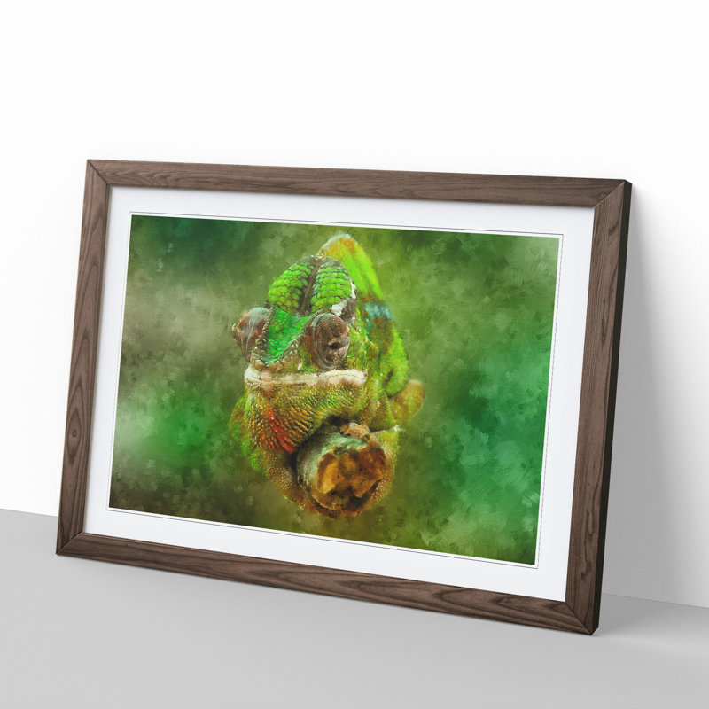 Chameleon Lizard Vol.5 - Framed Print, 36cm H x 48cm W x 2cm D, Walnut Framed