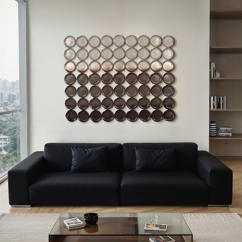70" x 56" Metallic Ombre Iron Wall Art in Bronze and Black