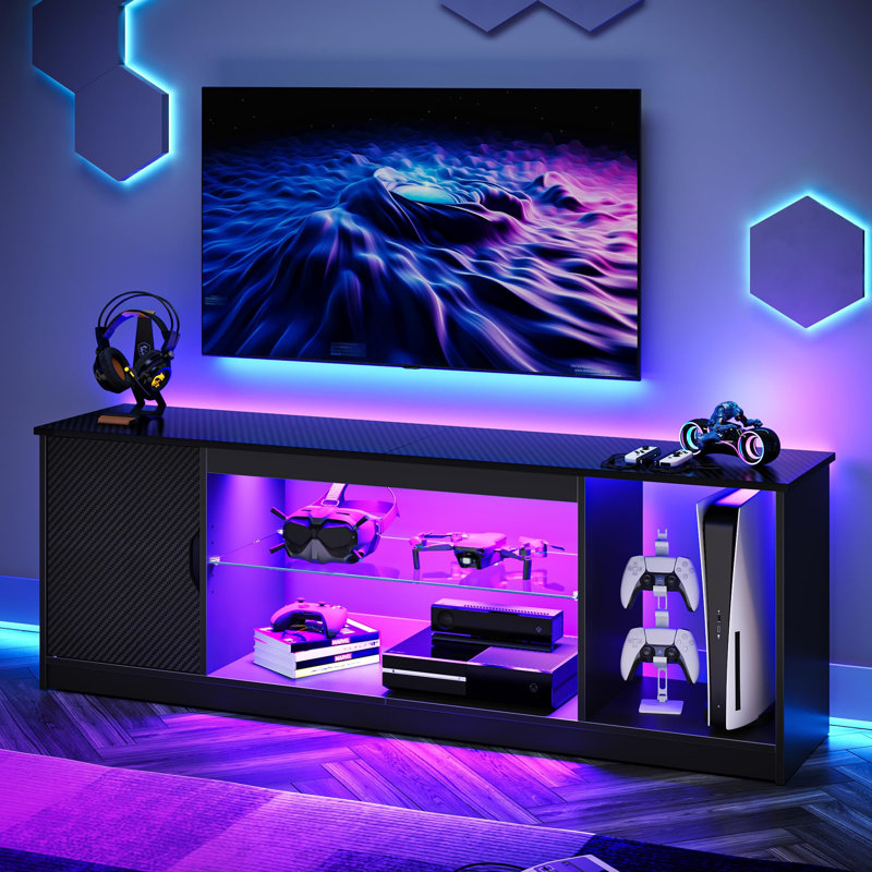 Delouris Unfinished TV Stand for TVs up to 55", Black