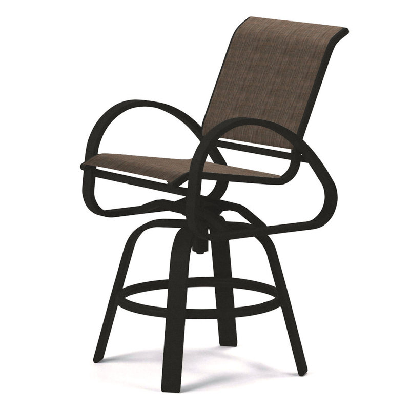 Tabouret de bar Holna, Brun clair, Graphite texturé