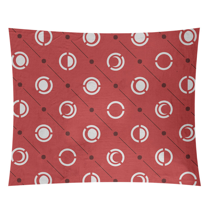 Tapisserie, H 51 po x l 60 po, Rouge/noir