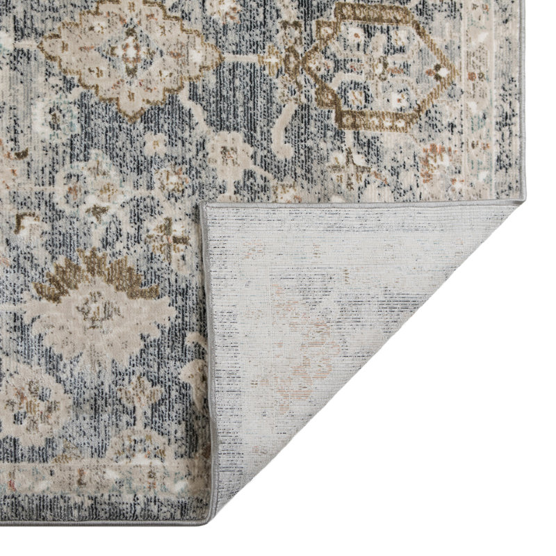 Tapis traditionnel en polyester de qualité supérieure Sandrah, Rectangle 2 pi x 3 pi 3 po