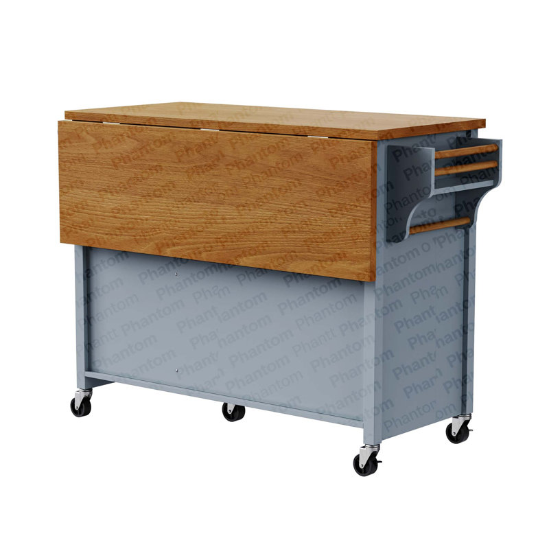 Îlot de cuisine 52 po K&K, Bleu gris