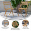 Chaises de bistro de patio pliantes en bois d'acacia intérieur / extérieur Enerson