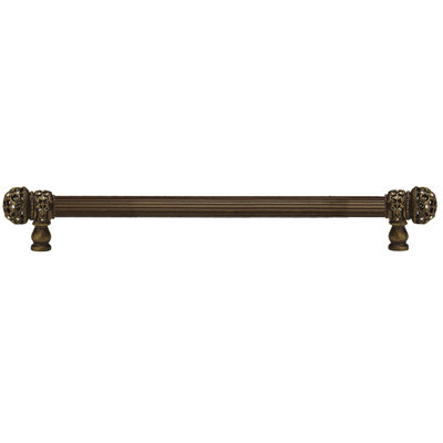 Juliane Grace 18 inches c.c with 5/8 reeded center long pull small finial with 52 Swarovski Clear Crystals in Antique Brass