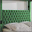 Structure de lit à baldaquin grand lit, lit plateforme tapissier en velours avec tête de lit capitonnée, haut-parleur Bluetooth intégré, ports de charge USB-A et USB-C, sommier robuste, vert-1421442790