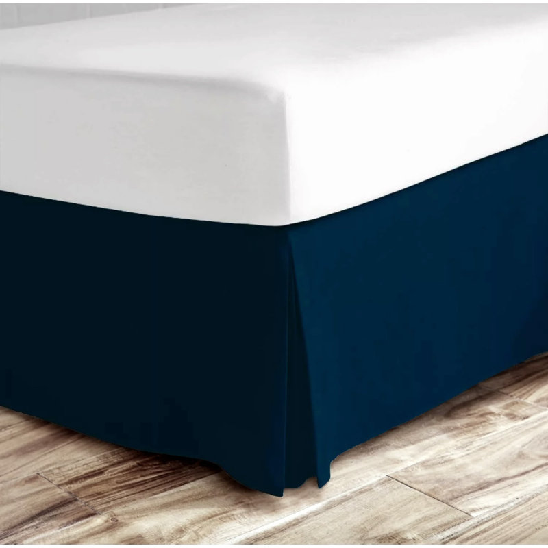 Pleated Bed Skirt, Navy, Queen