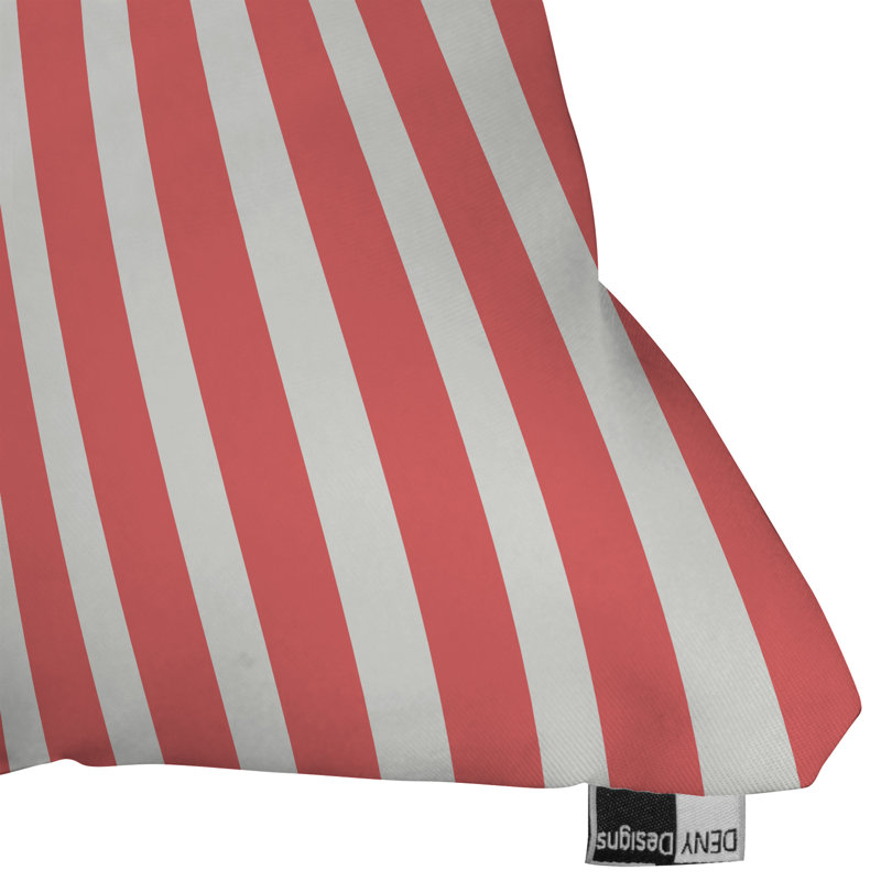 Stripes Throw Pillow, 20" x 20", Orange/Ivory