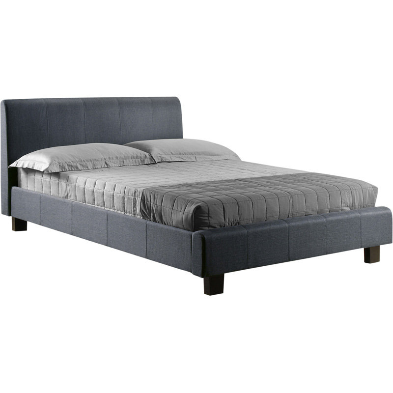 Upholstered Bed, Small Double (4'), Pebble Grey