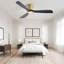 Ventilateur de plafond d'intérieur de 52 pouces sans lumière 3 pales en bois massif à télécommande réversible à moteur à courant continu pour le salon-1244913824-1244913821