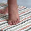 Two Piece Striped Bobble Bath Mat and Pedestal Mat Set-956615736