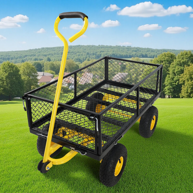 Chariot de jardin Wagon Cart, Jaune / Noir