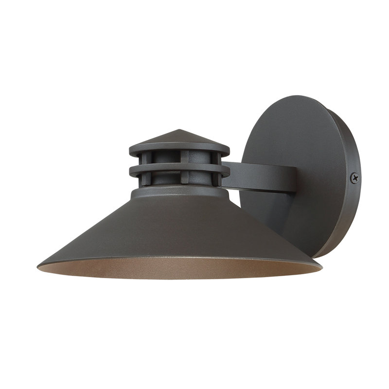 Sodor LED Outdoor Armed Sconce, Bronze, 5" H x 8" W x 9" D