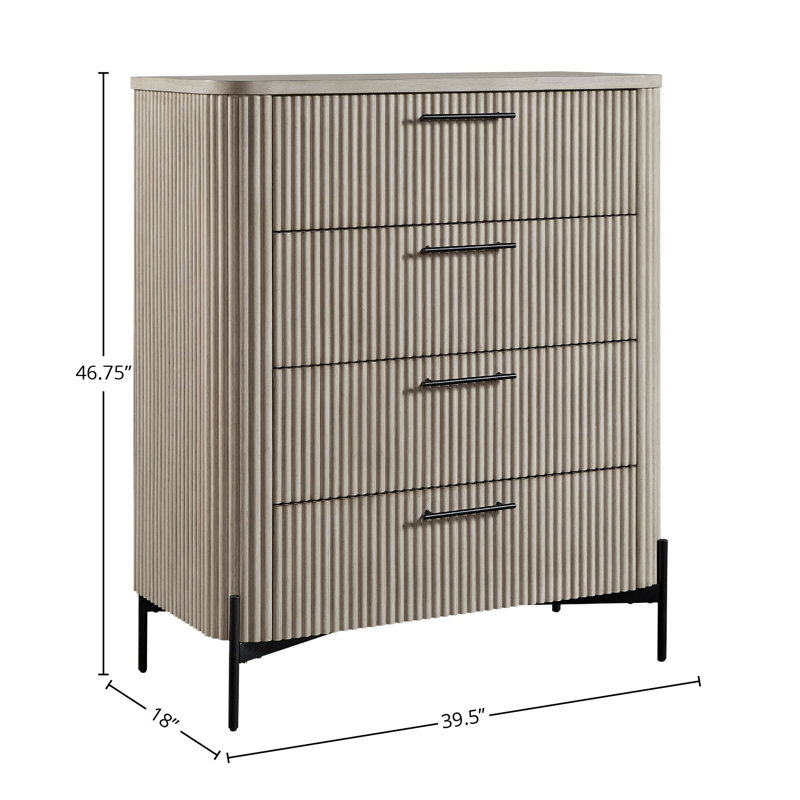 Commode 4 tiroirs Eastville, Taupe