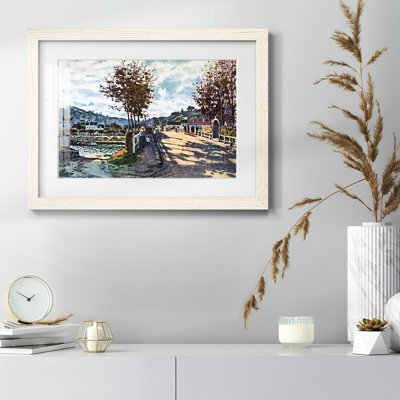 "La seine à Bougival" par Claude Monet - Reproduction d'art, emmêlée et encadrée sous verre acrylique, grand art mural