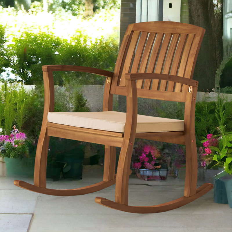 Chaise berçante d'extérieur avec coussin 24,01 po