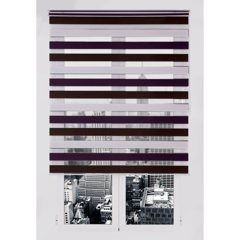 Semi Sheer Zebra Shades, Violet, 250 cm L x 170 cm W