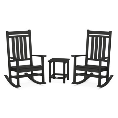 Rocker Estate 3-Piece Rocking Chair Set with Long Island 18" Side Table