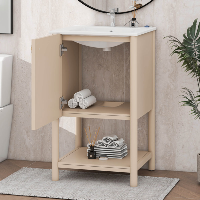 20 Inch Bathroom Vanity With Sink,Open Shelf