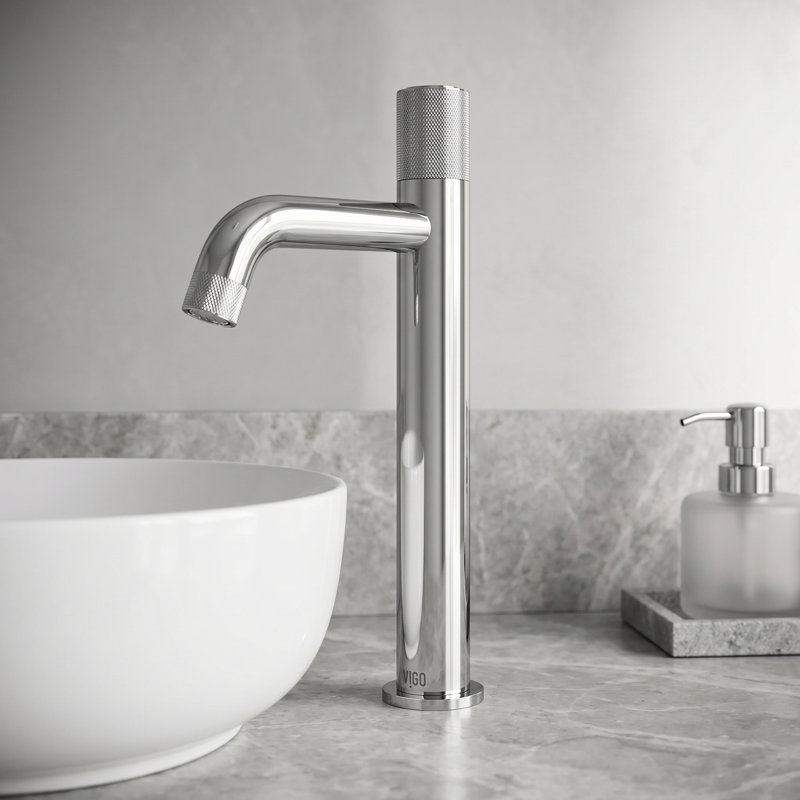 Robinet de vasque de salle de bain à bouton unique Apollo, Chrome