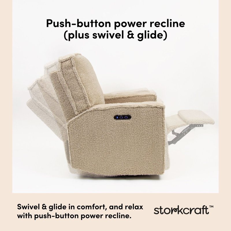 Texas Nursery Power Recliner Swivel Glider , Vanilla Sherpa