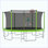 Trampoline 16FT avec barre d'équilibre et panier de basketball, trampoline d'extérieur renforcé de type ASTM avec filet d'enclos