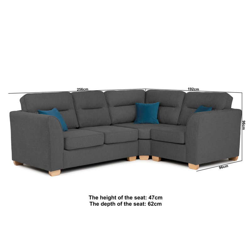 Marryn Upholstered Corner Sofa, Dark Grey, Right Hand Facing