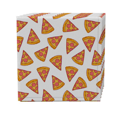 Square Geometric Cotton Twill Dining Linen Set - Set of 4