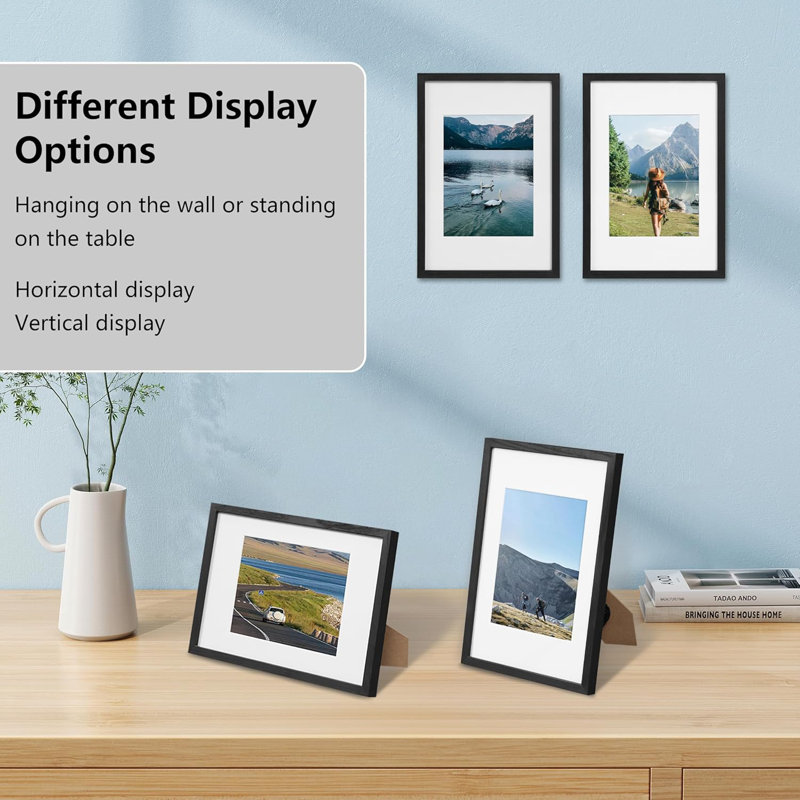 Beatric Picture Frame with Mat, Black, 32cm H x 22cm W