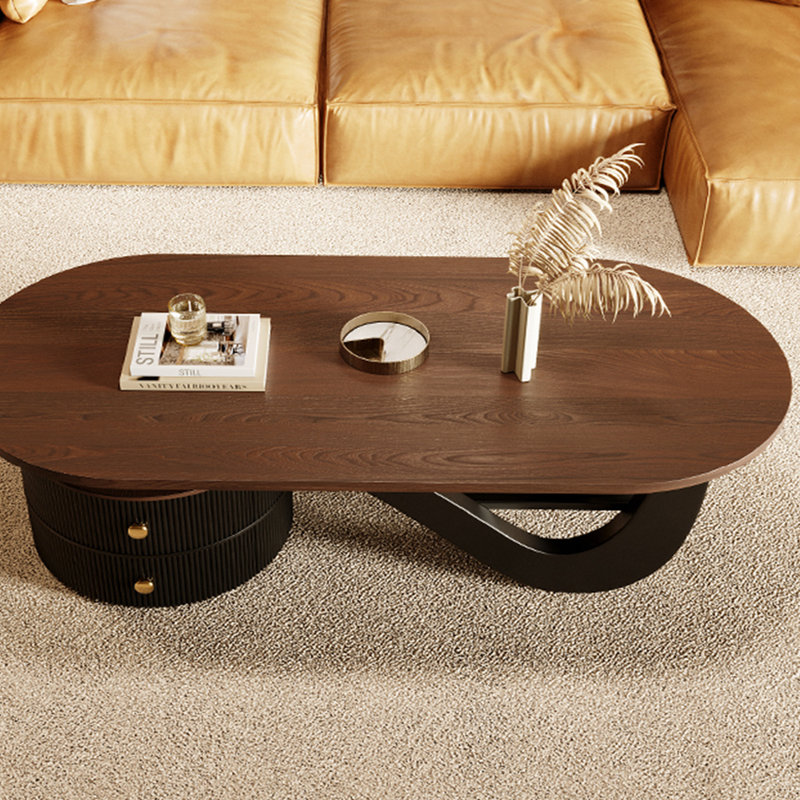 Table basse en bois massif clair wabi-sabi, H 15,74 po x L 55,11 po x l 25,98 po, Noir