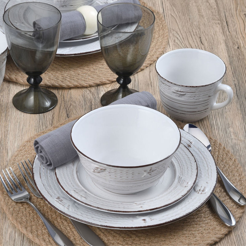 Pfaltzgraff Trellis Coastal 16-Piece Dinnerware Set, Service For