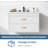 24" Floating Bathroom Vanity with Sink, Wall Mounted Modern Vanity Cabinet with 2 Soft-Close Drawers, White Resin Basin, Water-Resistant Storage, Gold Handles for Bathroom, White-172927907-172927916