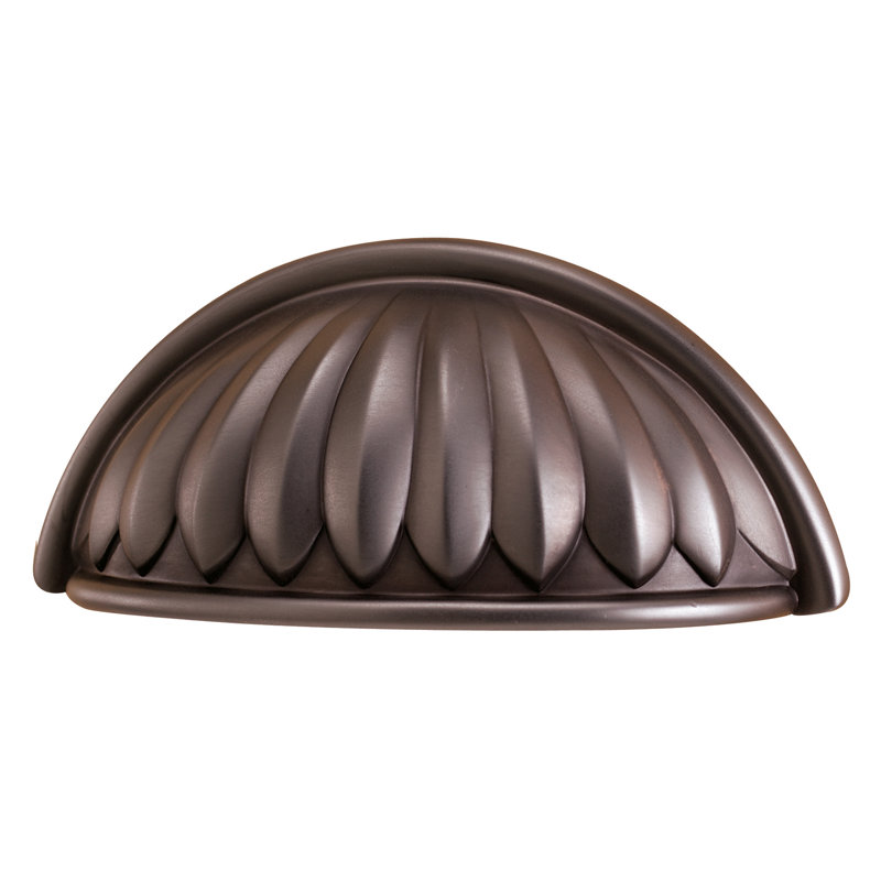 Poignée coquille 3" center to central Fiore, Bronze chocolat