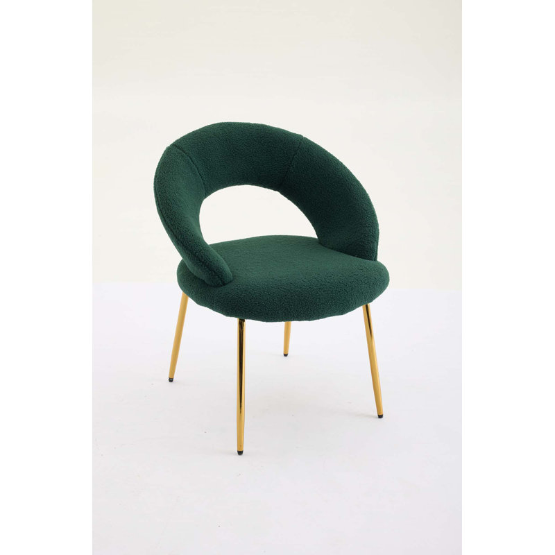 Ensemble de 1 chaises de salle à manger en tissu Teddy, Teddy Green