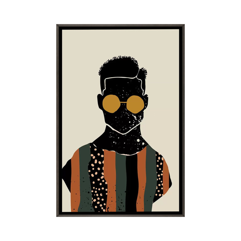 Black Hair VII - impression d'art graphique, H 26 po x l 18 po x 1,5 po, Toile encadrée de bois rustique foncé, Pas de tapis