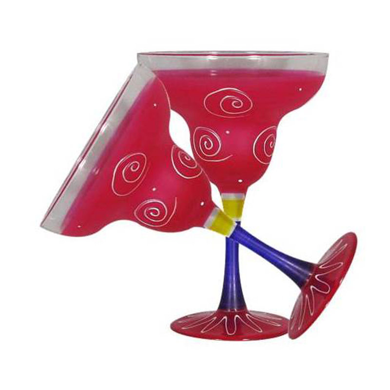 Turquoise péruvien Splendor Hannover 9 oz. Verre à margarita, Rose