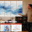 Paquet de 8 panneaux d'art acoustique, 16 x 12, bleu