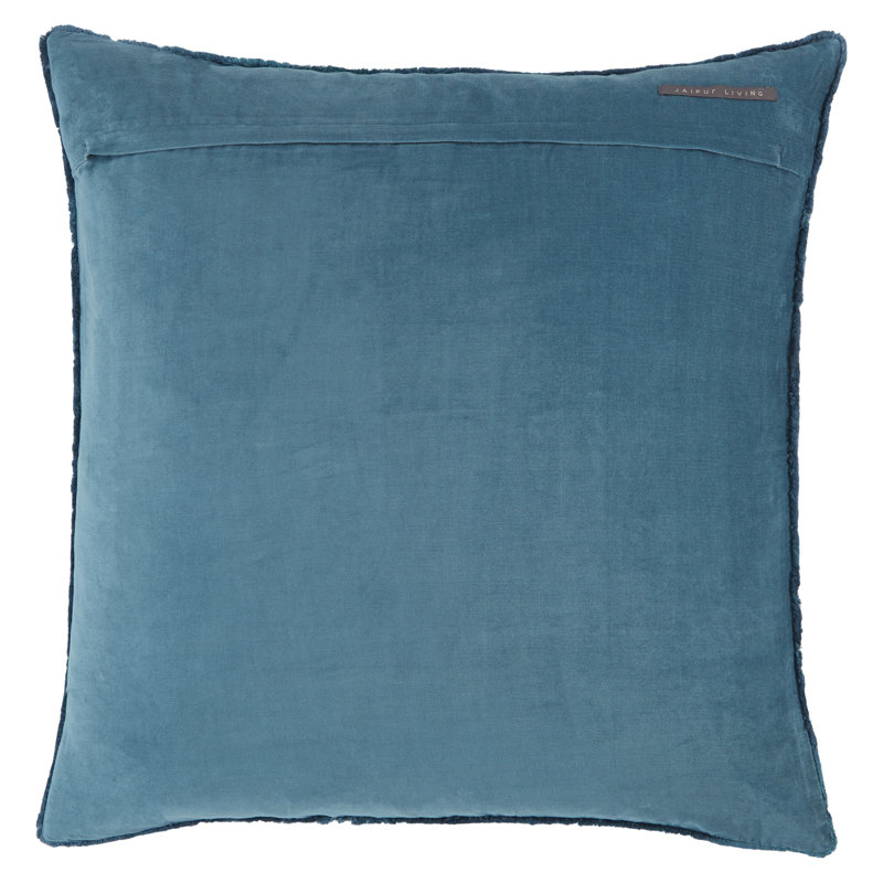 Housse et insert de coussin carré en coton Kam, Pillow Cover Only - No Insert, Bleu