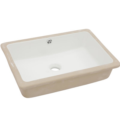 18"X12" Ceramic Bathroom Sink Undermount With Overflow - Sleek Design, Low Water Absorption For Countertop Rectangular Elegant Smooth Surface Changing Room