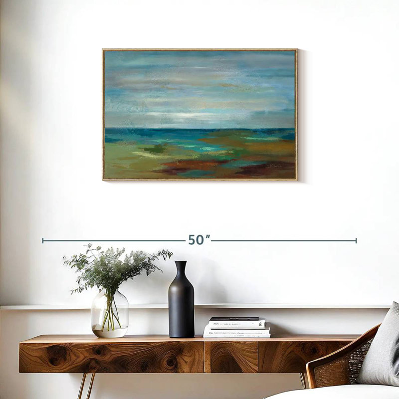 Wispy Clouds, Floating Frame Natural Wood, 31" X 21"
