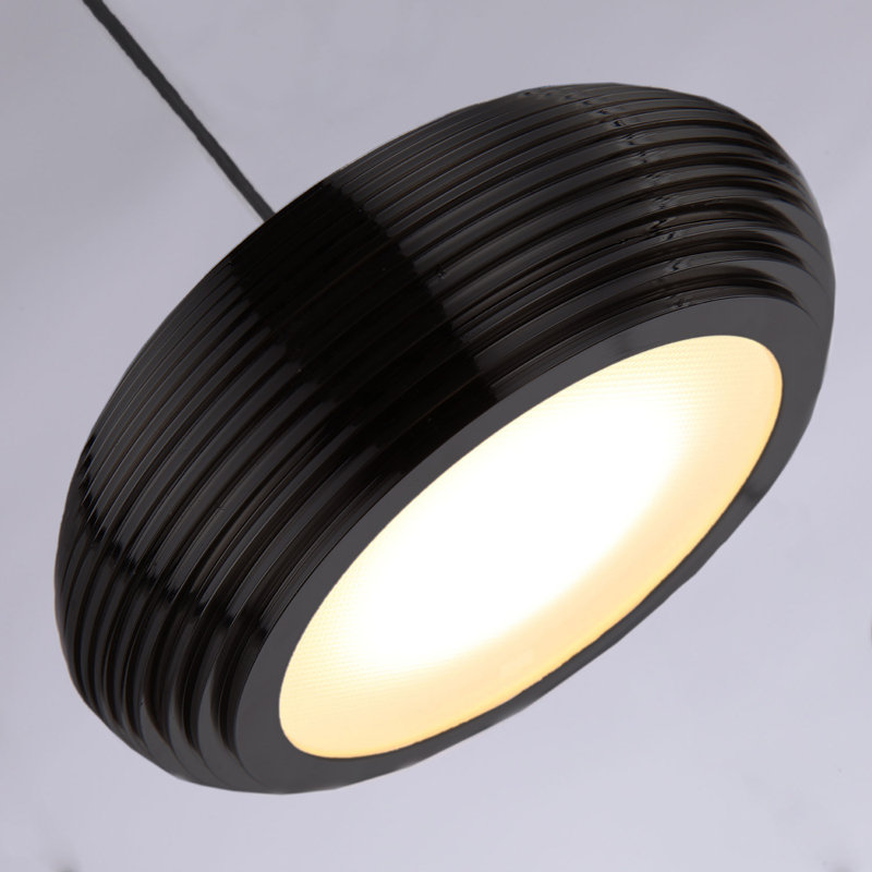 Luminaire suspendu en forme de dôme DEL à 3 lumières Chana, Noir mat