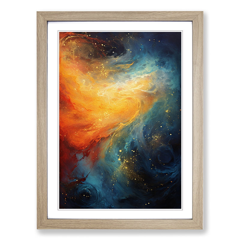 Single Picture Frame Print on Wood, 46cm H x 34cm W, Oak Framed