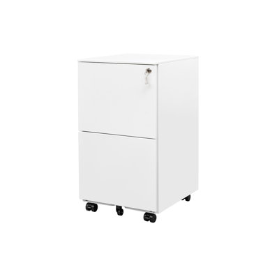 2 Drawer File Cabinet With Lock, Mobile Filing Cabinet, Rolling Locking Office Cabinet -  Ebern Designs, C72E145C44D94183816B2709F2F9F015