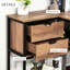 Bureau en L avec rangement pratique - 2 tiroirs, cadre en acier brun et noir pour une utilisation quotidienne Tablettes spacieuses noir / brun