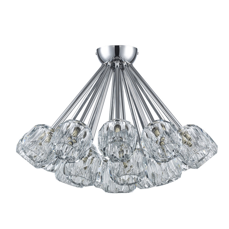 Plafonnier semi-encastré 19 lumières Konotopsky, Chrome poli