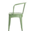 Ensemble bistro extérieur 3 pièces en métal, fini fer, couleur eau, dimensions : 75 cm x 61 cm x 61 cm, poids : 15,5 kg.