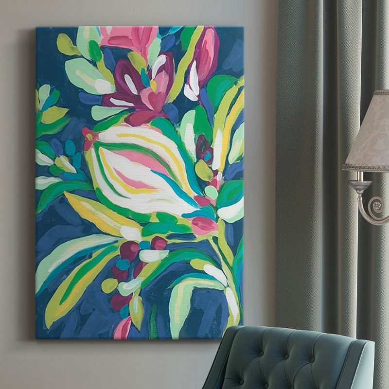 «Blue Tropics II» sur toile, H 18 po x l 12 po x P 1 po