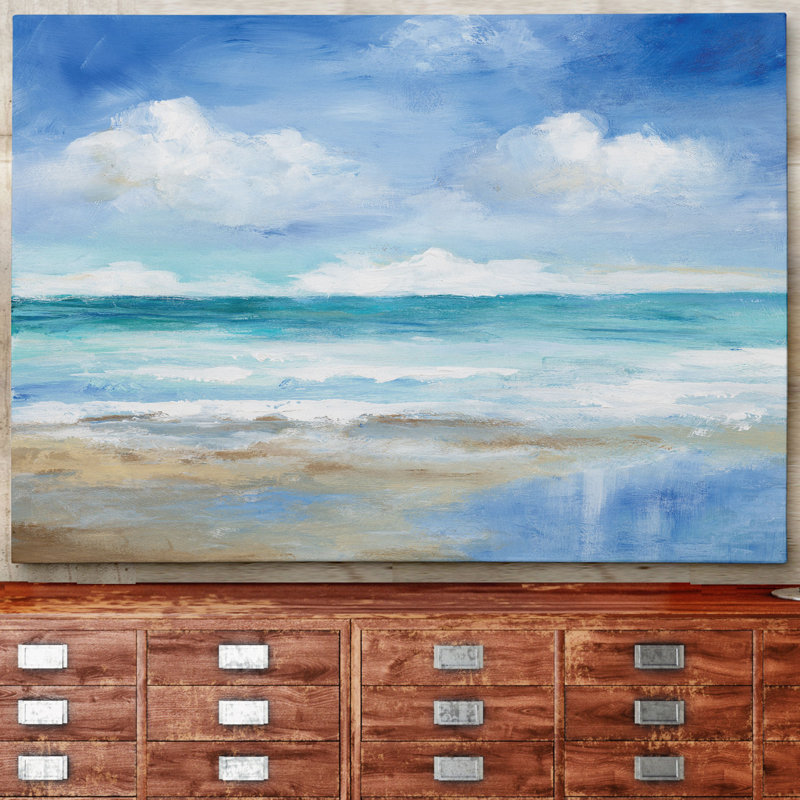 Washy Coast II - Imprimé, H 36 po x l 48 po x P 1,5 po, Toile tendue