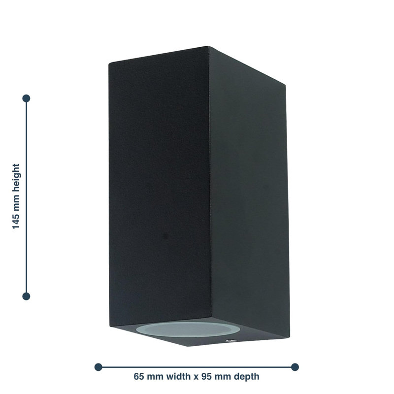 2 - Bulb 14.5cm H Outdoor Flush Mount, Black