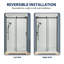 Porte de douche coulissante simple 48 po x 76 po avec verre trempé transparent-113673623